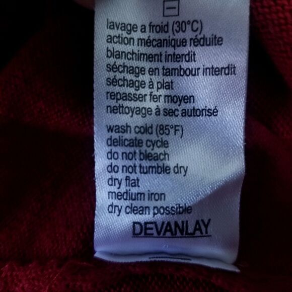 Lacoste Mens V-Neck Red Pullover Long Sleeve Sweater Size Large 5 - Picture 11 of 11